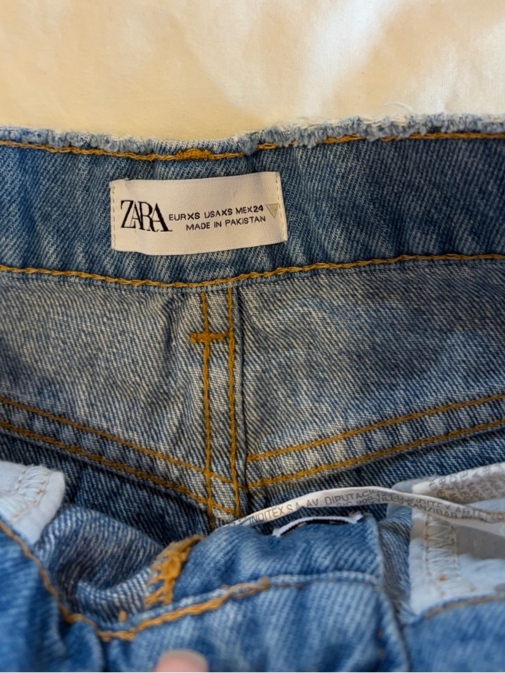 Zara Light Blue Distressed Denim Skirt - Picture 3 of 4